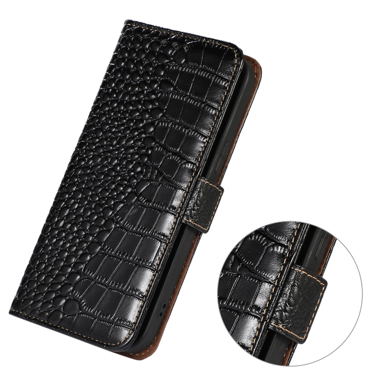 For iPhone 16 Pro Max Crocodile Top Layer Cowhide Leather Phone Case(Black) - iPhone 16 Pro Max Cases by PMC TechLife | Online Shopping South Africa | PMC TechLife | Buy Now Pay Later Mobicred