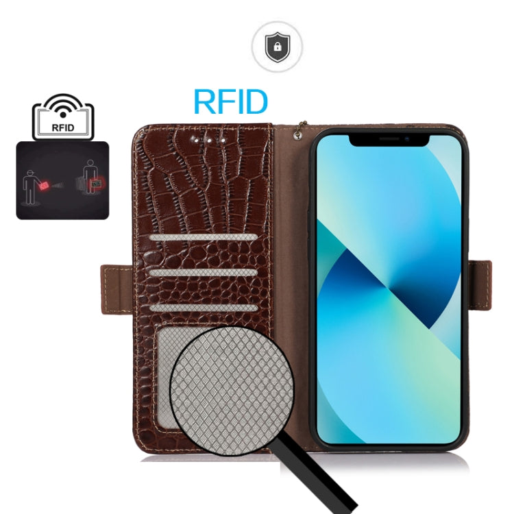 For iPhone 16 Pro Crocodile Top Layer Cowhide Leather Phone Case(Brown) - iPhone 16 Pro Cases by PMC TechLife | Online Shopping South Africa | PMC TechLife | Buy Now Pay Later Mobicred