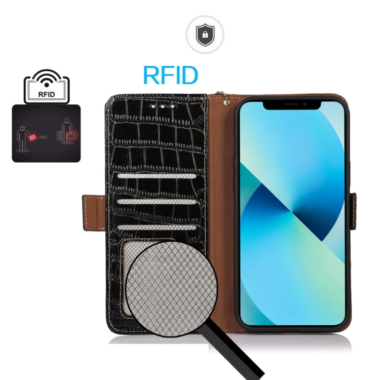 For iPhone 16 Plus Crocodile Top Layer Cowhide Leather Phone Case(Black) - free shipping - PMC TechLife - Order now!