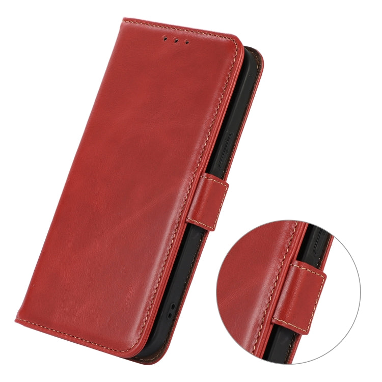 For iPhone 16 Pro Max Crazy Horse Top Layer Cowhide Leather Phone Case(Red) - iPhone 16 Pro Max Cases by PMC Jewellery | Online Shopping South Africa | PMC Jewellery | Buy Now Pay Later Mobicred