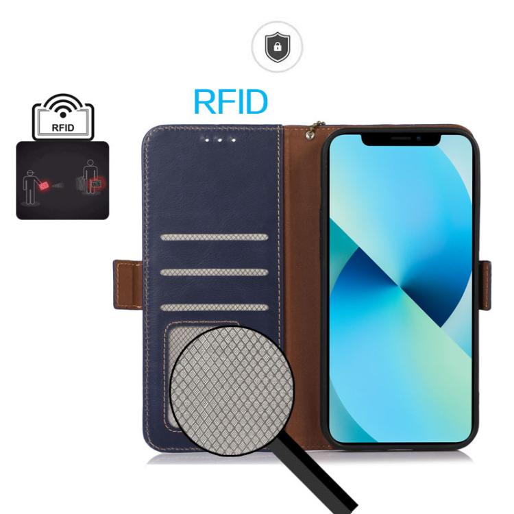 For iPhone 17 Pro Max Crazy Horse Top Layer Cowhide Leather Phone Case(Blue) - free shipping - PMc TechLife - Order now!