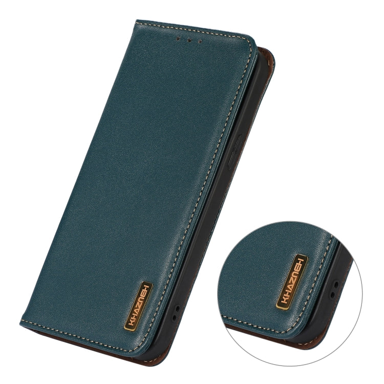 For iPhone 16 Pro KHAZNEH Nappa Top Layer Cowhide Leather Phone Case(Green) - iPhone 16 Pro Cases by PMC TechLife | Online Shopping South Africa | PMC TechLife | Buy Now Pay Later Mobicred