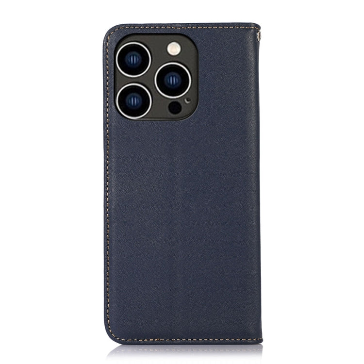 For iPhone 16 Pro KHAZNEH Nappa Top Layer Cowhide Leather Phone Case(Blue) - iPhone 16 Pro Cases by PMC TechLife | Online Shopping South Africa | PMC TechLife | Buy Now Pay Later Mobicred