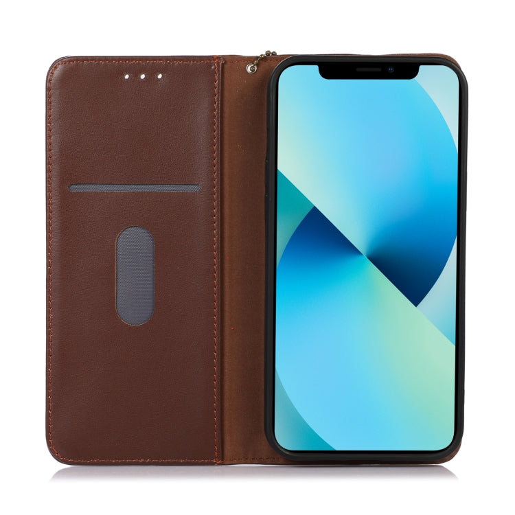 For iPhone 16 KHAZNEH Nappa Top Layer Cowhide Leather Phone Case(Brown) - iPhone 16 Cases by PMC TechLife | Online Shopping South Africa | PMC TechLife | Buy Now Pay Later Mobicred