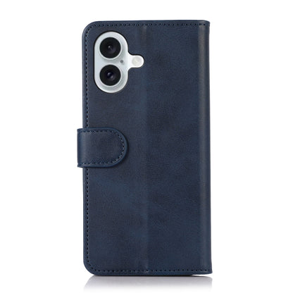 For iPhone 16 Plus Cow Texture Leather Phone Case(Blue) - iPhone 16 Plus Cases by PMC Jewellery | Online Shopping South Africa | PMC Jewellery | Buy Now Pay Later Mobicred