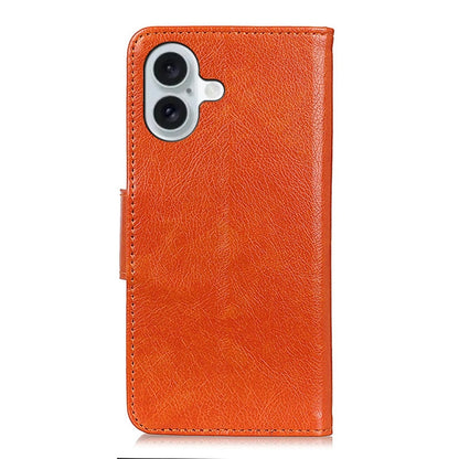 For iPhone 16 Nappa Texture Leather Case(Orange) - iPhone 16 Cases by PMC Jewellery | Online Shopping South Africa | PMC Jewellery | Buy Now Pay Later Mobicred