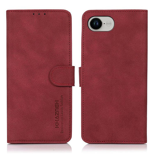 For iPhone 16e KHAZNEH Matte Texture Leather Phone Case(Red) - iPhone 16e Cases by PMC Jewellery | Online Shopping South Africa | PMC Jewellery | Buy Now Pay Later Mobicred