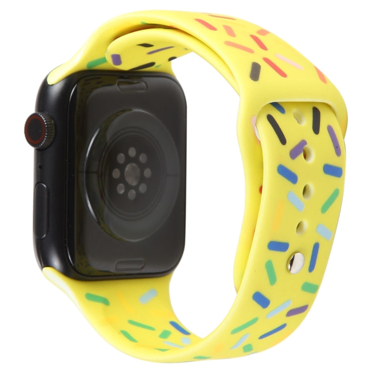 Rainbow Raindrops Silicone Watch Band For Apple Watch 9 45mm(Yellow) - Watch Bands by PMC Jewellery | Online Shopping South Africa | PMC Jewellery