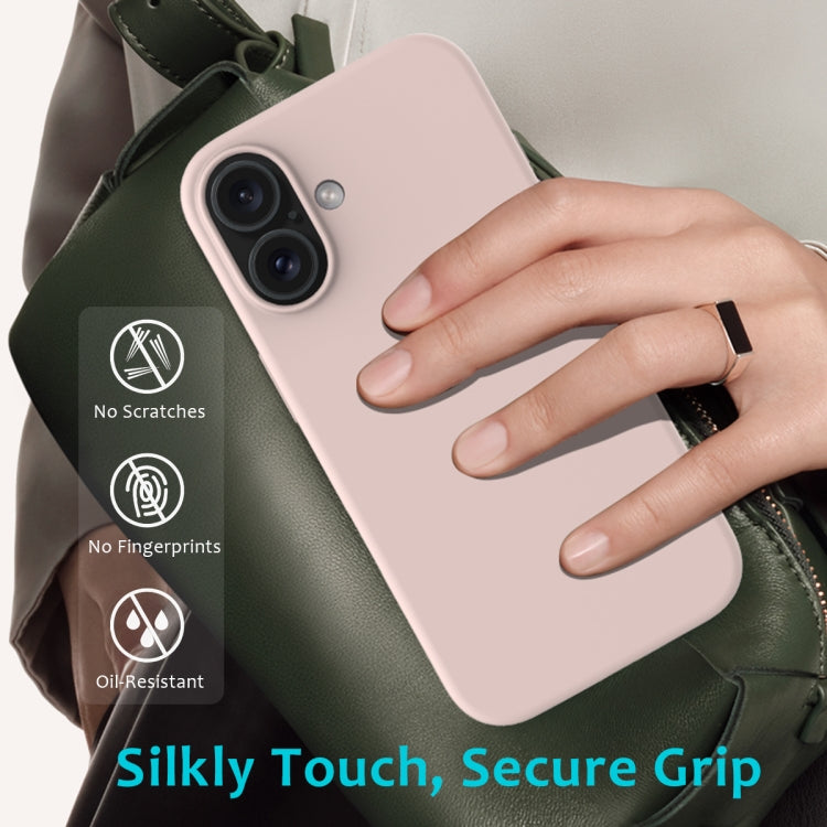 For iPhone 16 Plus Solid Color Silicone Phone Case(Sand Pink) - More iPhone Cases by PMC Jewellery | Online Shopping South Africa | PMC Jewellery | Buy Now Pay Later Mobicred