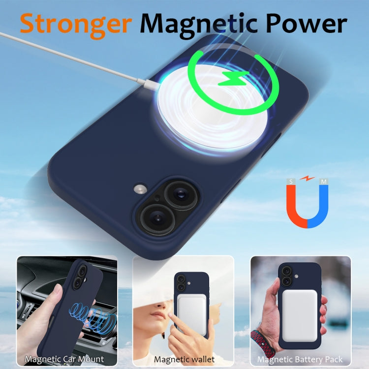For iPhone 16 Shockproof Silicone Magsafe Phone Case(Navy Blue) - iPhone 16 Cases by PMC TechLife | Online Shopping South Africa | PMC TechLife | Buy Now Pay Later Mobicred