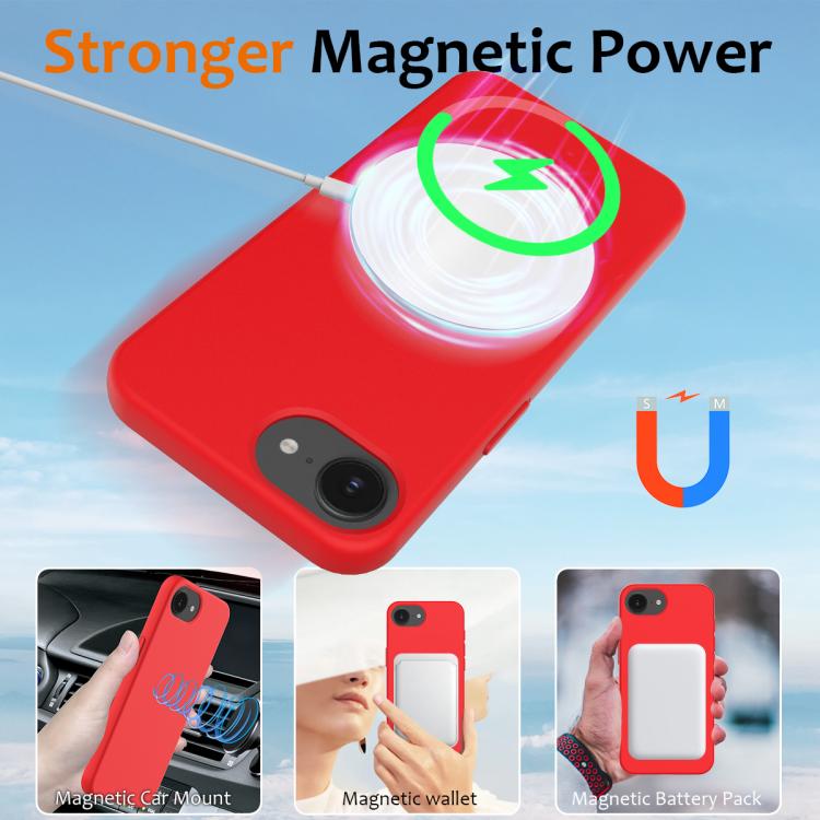 For iPhone 16e Shockproof Silicone Magsafe Phone Case(Red) - iPhone 16e Cases by PMC TechLife | Online Shopping South Africa | PMC TechLife | Buy Now Pay Later Mobicred