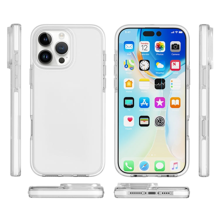 For iPhone 16 Pro Max Two-color Shockproof High Transparency TPU Phone Case(White) - iPhone 16 Pro Max Cases by PMC Jewellery | Online Shopping South Africa | PMC Jewellery | Buy Now Pay Later Mobicred