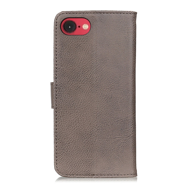 For iPhone 16e KHAZNEH Cowhide Texture Horizontal Flip Leather Phone Case(Khaki) - iPhone 16e Cases by PMC TechLife | Online Shopping South Africa | PMC TechLife | Buy Now Pay Later Mobicred