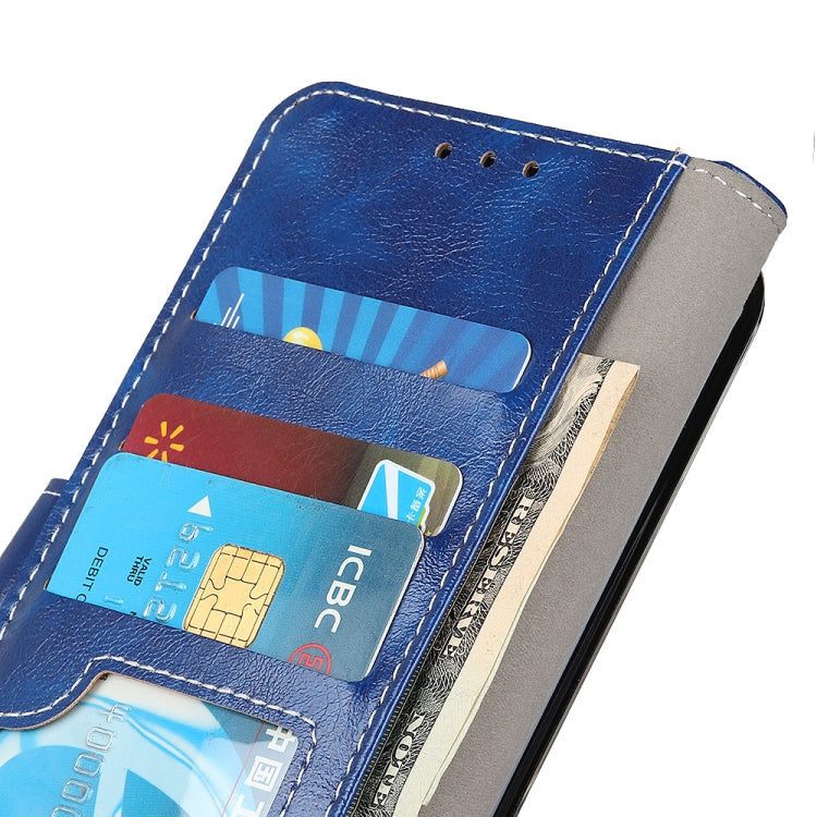 For iPhone 16e Retro Crazy Horse Texture Horizontal Flip Leather Phone Case(Blue) - iPhone 16e Cases by PMC TechLife | Online Shopping South Africa | PMC TechLife | Buy Now Pay Later Mobicred