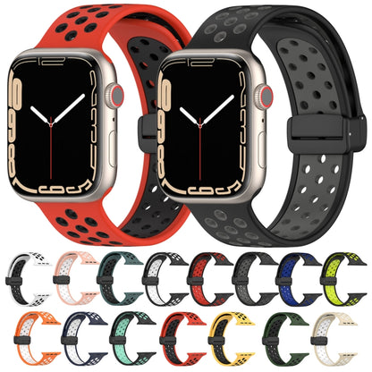 For Apple Watch Ultra 2 49mm Magnetic Buckle Silicone Watch Band(Olive Black) - Watch Bands by PMC Jewellery | Online Shopping South Africa | PMC Jewellery