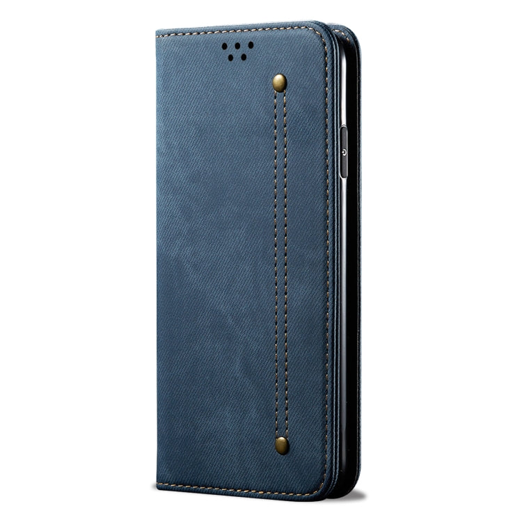 For Honor X8 5G / X6 4G Foreign Denim Texture Flip Leather Phone Case(Blue) - Honor Cases by PMC Jewellery | Online Shopping South Africa | PMC Jewellery | Buy Now Pay Later Mobicred