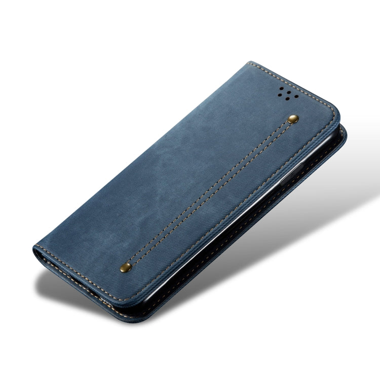 For Honor X8 5G / X6 4G Foreign Denim Texture Flip Leather Phone Case(Blue) - Honor Cases by PMC Jewellery | Online Shopping South Africa | PMC Jewellery | Buy Now Pay Later Mobicred