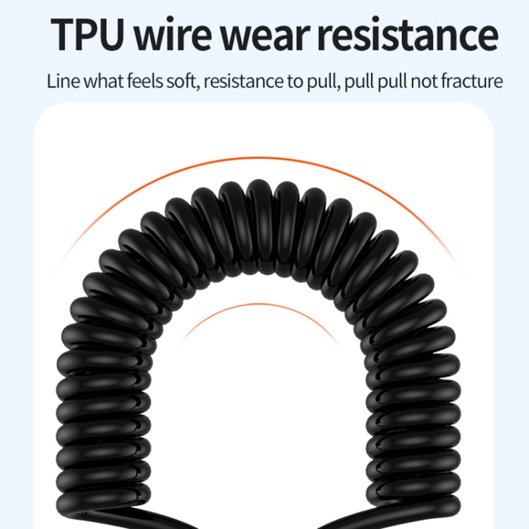 Type-C to Type-C Elbow Spring Charging Data Cable, Length: 1.5m(Black) - USB-C & Type-C Cable by PMC TechLife | Online Shopping South Africa | PMC TechLife