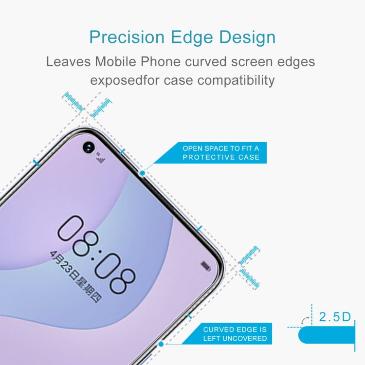 For Huawei nova 7 50 PCS Half-screen Transparent Tempered Glass Film - Huawei Tempered Glass by PMC Jewellery | Online Shopping South Africa | PMC Jewellery