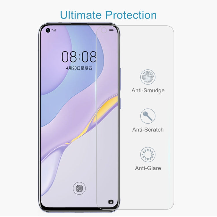 For Huawei nova 7 50 PCS Half-screen Transparent Tempered Glass Film - Huawei Tempered Glass by PMC Jewellery | Online Shopping South Africa | PMC Jewellery