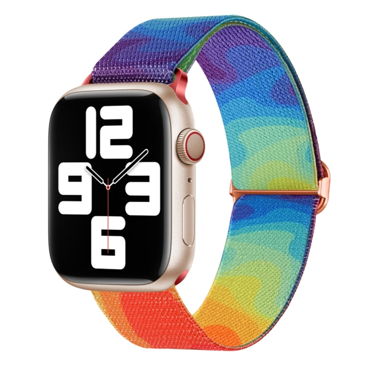 For Apple Watch SE 2022 44mm Painted Pattern Nylon Replacement Watch Band(Liquid Colorful) - Watch Bands by PMc TechLife | Online Shopping South Africa | PMc TechLife | Buy Now Pay Later Mobicred