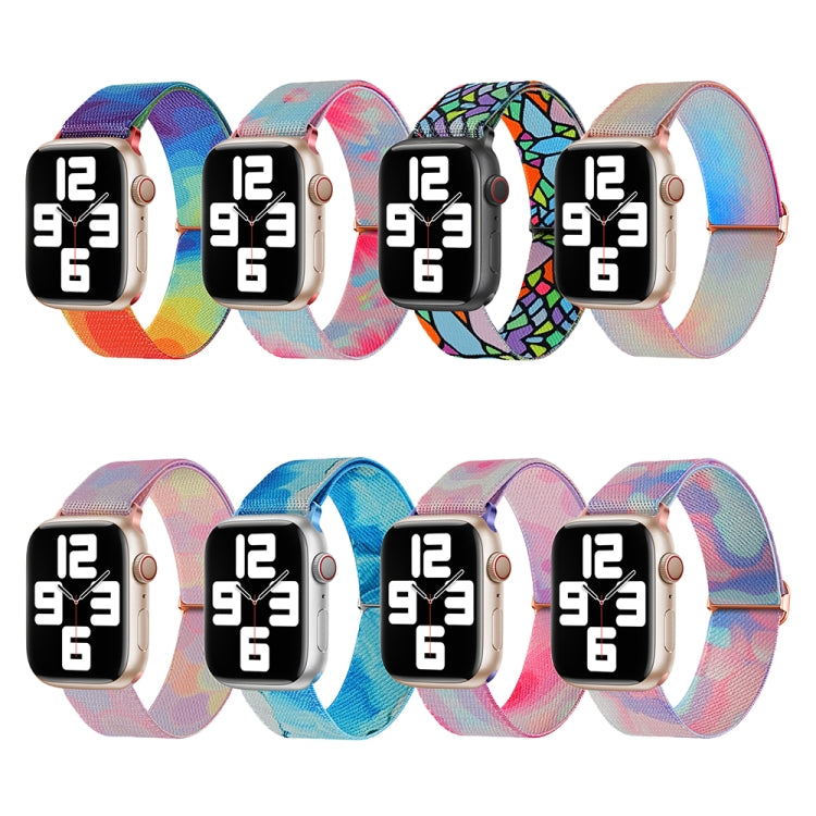 For Apple Watch SE 2023 40mm Painted Pattern Nylon Replacement Watch Band(Water Fluid) - Watch Bands by PMc TechLife | Online Shopping South Africa | PMc TechLife | Buy Now Pay Later Mobicred