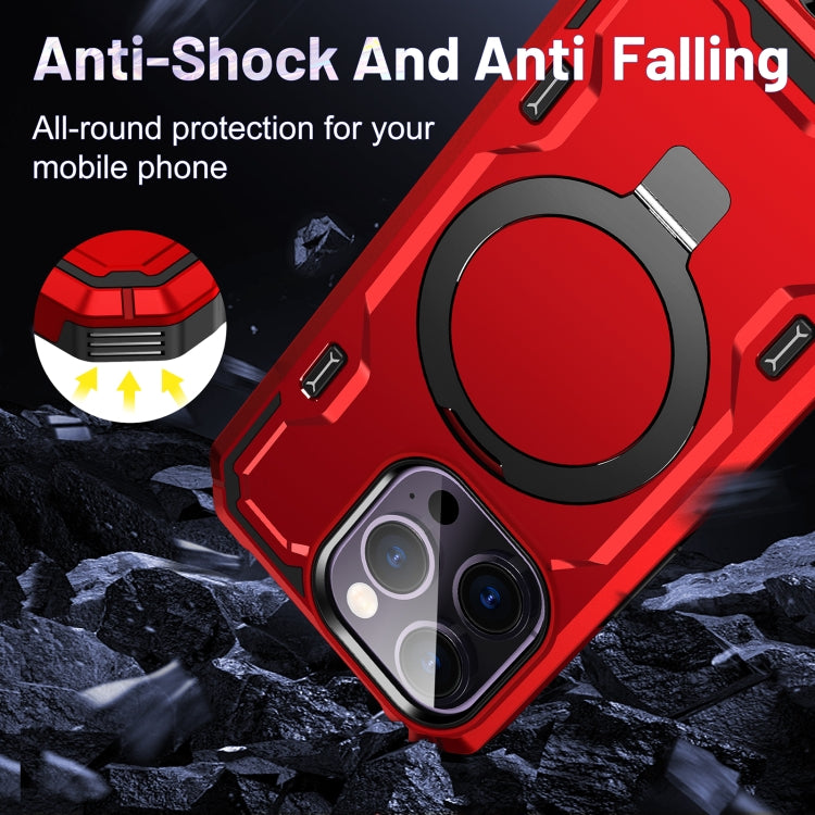 For iPhone 12 / 12 Pro Patronus MagSafe Magnetic Holder Phone Case(Red) - iPhone 12 / 12 Pro Cases by PMC TechLife | Online Shopping South Africa | PMC TechLife