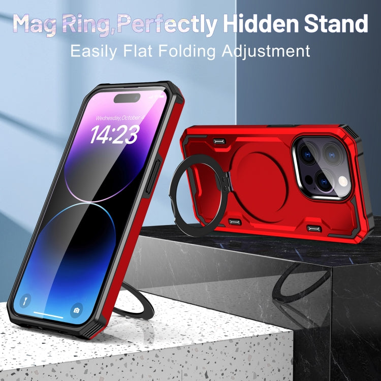 For iPhone 12 / 12 Pro Patronus MagSafe Magnetic Holder Phone Case(Red) - iPhone 12 / 12 Pro Cases by PMC TechLife | Online Shopping South Africa | PMC TechLife
