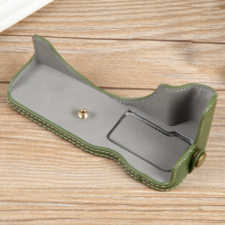 For Canon EOS R50 1/4 inch Thread PU Leather Camera Half Case Base(Green) - Half Case by PMC TechLife | Online Shopping South Africa | PMC TechLife | Buy Now Pay Later Mobicred