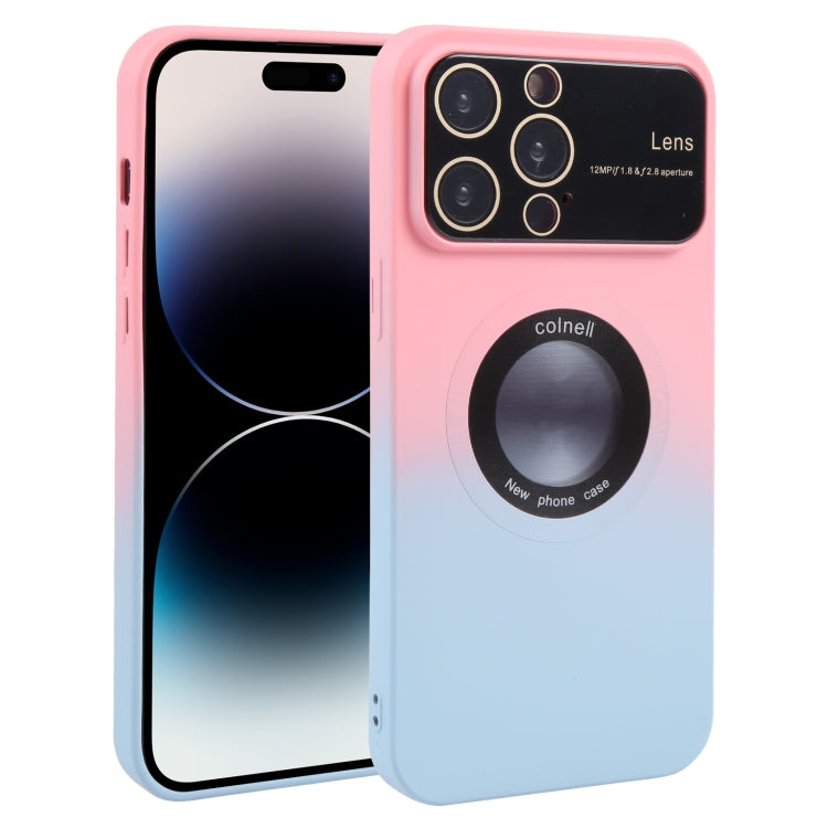 For iPhone 15 Pro Gradient Silicone Shockproof Magsafe Phone Case with Lens Film(Pink Blue) - iPhone 15 Pro Cases by PMC Jewellery | Online Shopping South Africa | PMC Jewellery