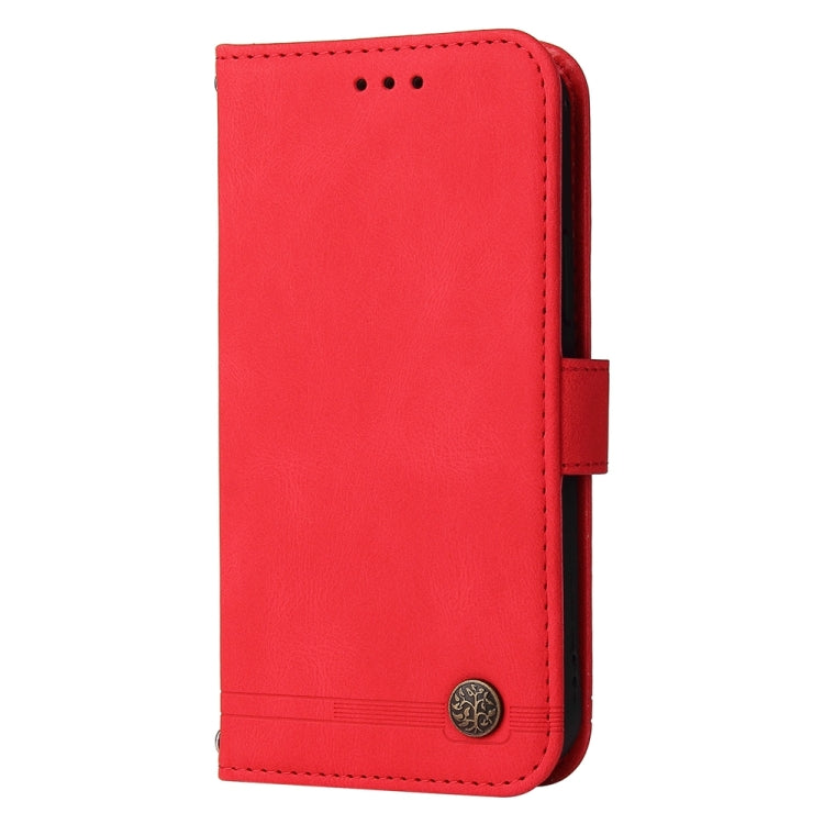 For Google Pixel 9 Skin Feel Life Tree Metal Button Leather Phone Case(Red) - Google Cases by PMC Jewellery | Online Shopping South Africa | PMC Jewellery | Buy Now Pay Later Mobicred