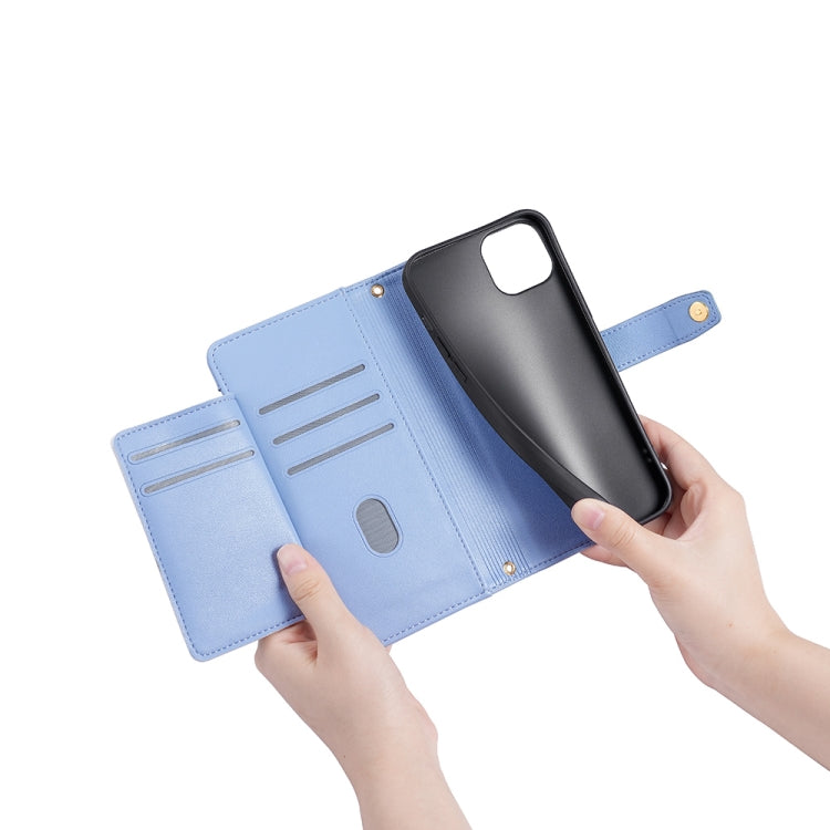 For Sharp Aquos R8 SH-52D Sheep Texture Cross-body Zipper Wallet Leather Phone Case(Blue) - More Brand by PMC TechLife | Online Shopping South Africa | PMC TechLife | Buy Now Pay Later Mobicred