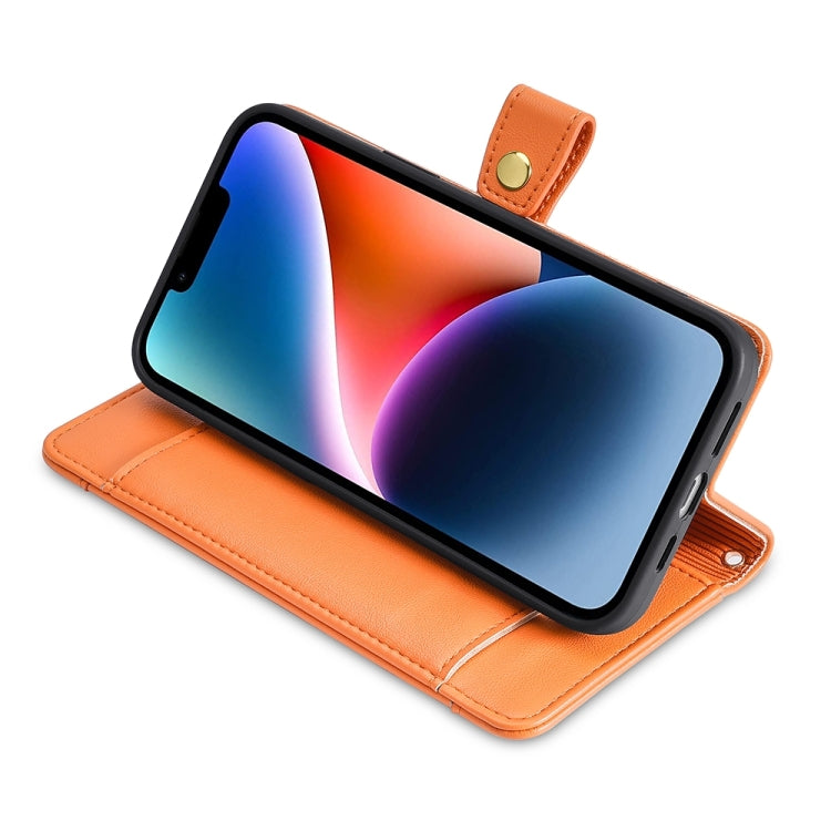 For Sharp Aquos sense8 Sheep Texture Cross-body Zipper Wallet Leather Phone Case(Orange) - More Brand by PMC TechLife | Online Shopping South Africa | PMC TechLife | Buy Now Pay Later Mobicred