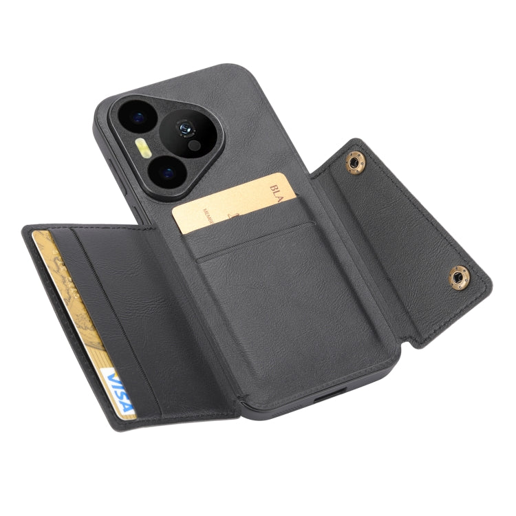 For Huawei Pura 70 Pro Double Buckle Card Slots Magnetic Phone Case(Black) - Huawei Cases by PMC Jewellery | Online Shopping South Africa | PMC Jewellery | Buy Now Pay Later Mobicred