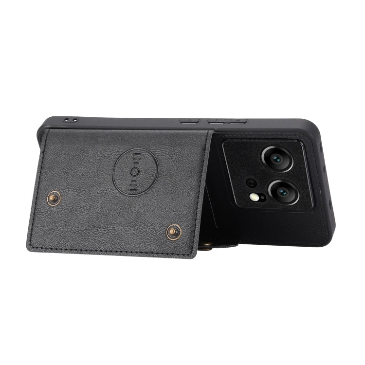 For Xiaomi 13T / Redmi K60 Ultra Double Buckle Card Slots Magnetic Phone Case(Black) - Redmi K60 Ultra Cases by PMC Jewellery | Online Shopping South Africa | PMC Jewellery | Buy Now Pay Later Mobicred