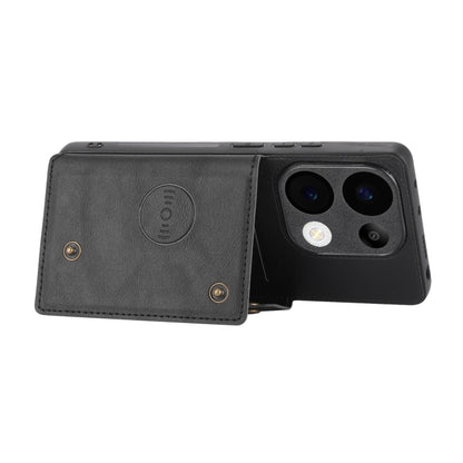 For Xiaomi Redmi Note 13 Pro 4G Global Double Buckle Card Slots Magnetic Phone Case(Black) - Note 13 Pro Cases by PMC Jewellery | Online Shopping South Africa | PMC Jewellery | Buy Now Pay Later Mobicred