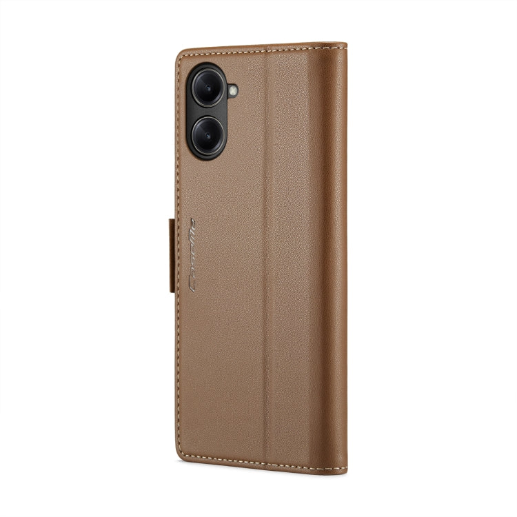 For Realme 10 Pro 5G CaseMe 023 Butterfly Buckle Litchi Texture RFID Anti-theft Leather Phone Case(Brown) - Realme Cases by CaseMe | Online Shopping South Africa | PMC Jewellery | Buy Now Pay Later Mobicred