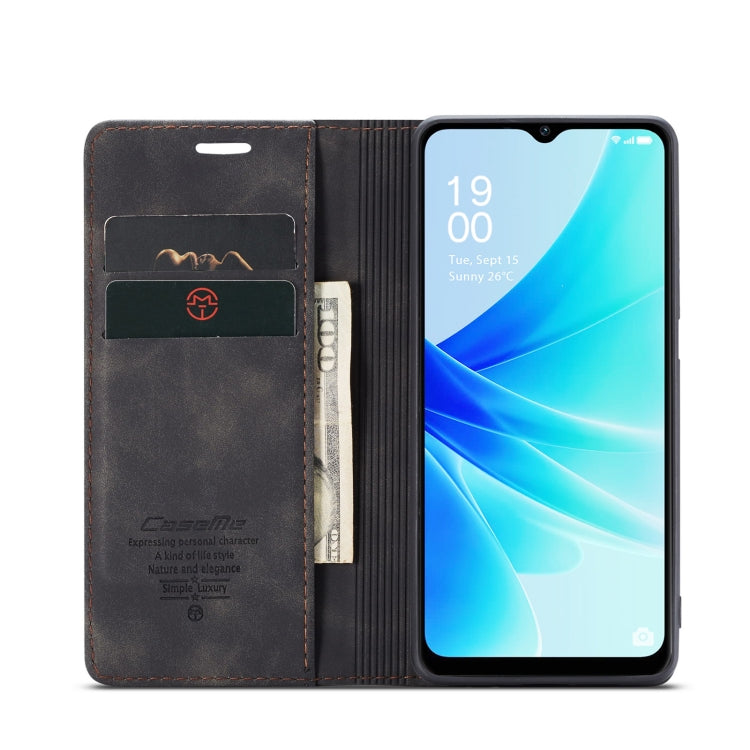 For OPPO A57 4G Global/A57S 4G Global/A77 4G Global CaseMe 013 Multifunctional Horizontal Flip Leather Phone Case(Black) - OPPO Cases by CaseMe | Online Shopping South Africa | PMC Jewellery | Buy Now Pay Later Mobicred