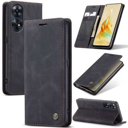 For OPPO Reno8 T 4G CaseMe 013 Multifunctional Horizontal Flip Leather Phone Case(Black) - OPPO Cases by CaseMe | Online Shopping South Africa | PMC Jewellery | Buy Now Pay Later Mobicred