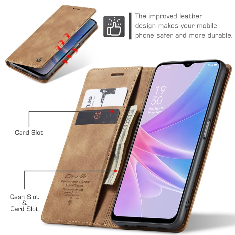 For OPPO A58 5G / A58X 5G CaseMe 013 Multifunctional Horizontal Flip Leather Phone Case(Brown) - OPPO Cases by CaseMe | Online Shopping South Africa | PMC Jewellery | Buy Now Pay Later Mobicred