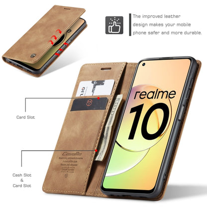 For Realme 10 4G CaseMe 013 Multifunctional Horizontal Flip Leather Phone Case(Brown) - Realme Cases by CaseMe | Online Shopping South Africa | PMC Jewellery | Buy Now Pay Later Mobicred