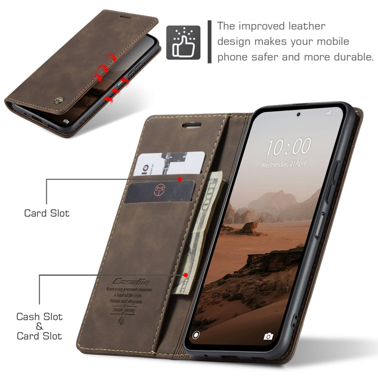 For Xiaomi Redmi Note 13 5G CaseMe 013 Multifunctional Horizontal Flip Leather Phone Case(Coffee) - Xiaomi Cases by CaseMe | Online Shopping South Africa | PMC Jewellery | Buy Now Pay Later Mobicred