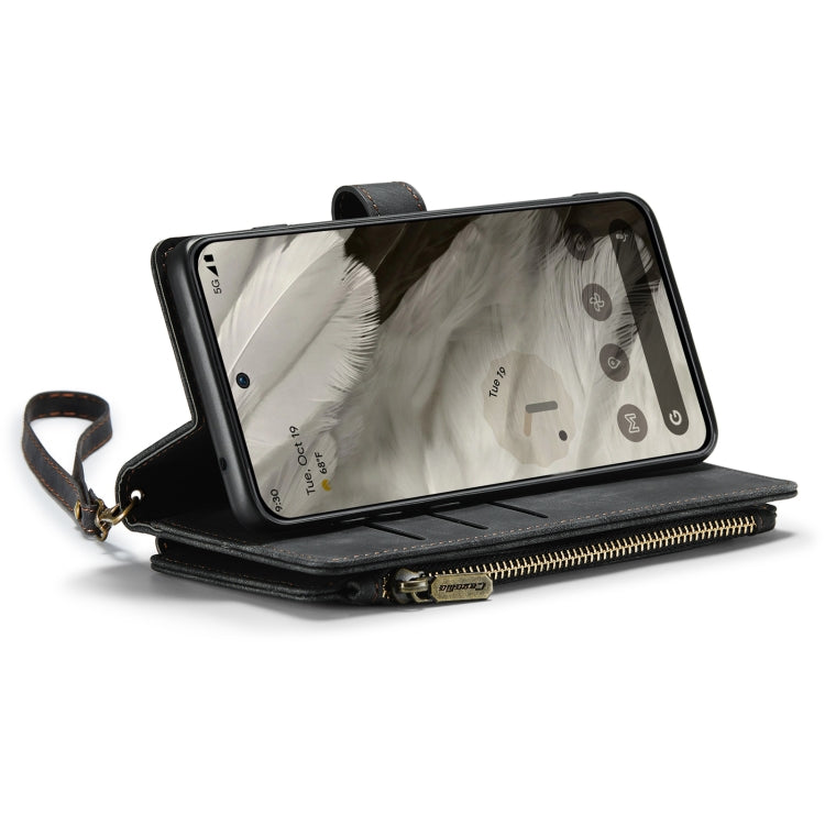 For Google Pixel 8 CaseMe C30 Multifunctional Leather Phone Case(Black) - Google Cases by CaseMe | Online Shopping South Africa | PMC Jewellery | Buy Now Pay Later Mobicred