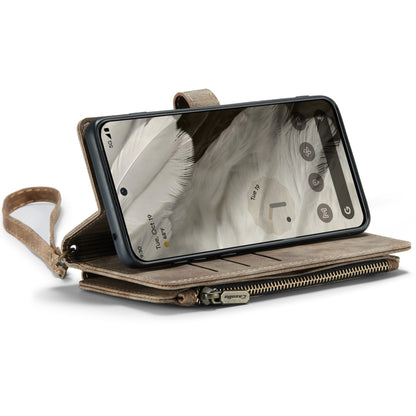 For Google Pixel 8 CaseMe C30 Multifunctional Leather Phone Case(Brown) - Google Cases by CaseMe | Online Shopping South Africa | PMC Jewellery | Buy Now Pay Later Mobicred