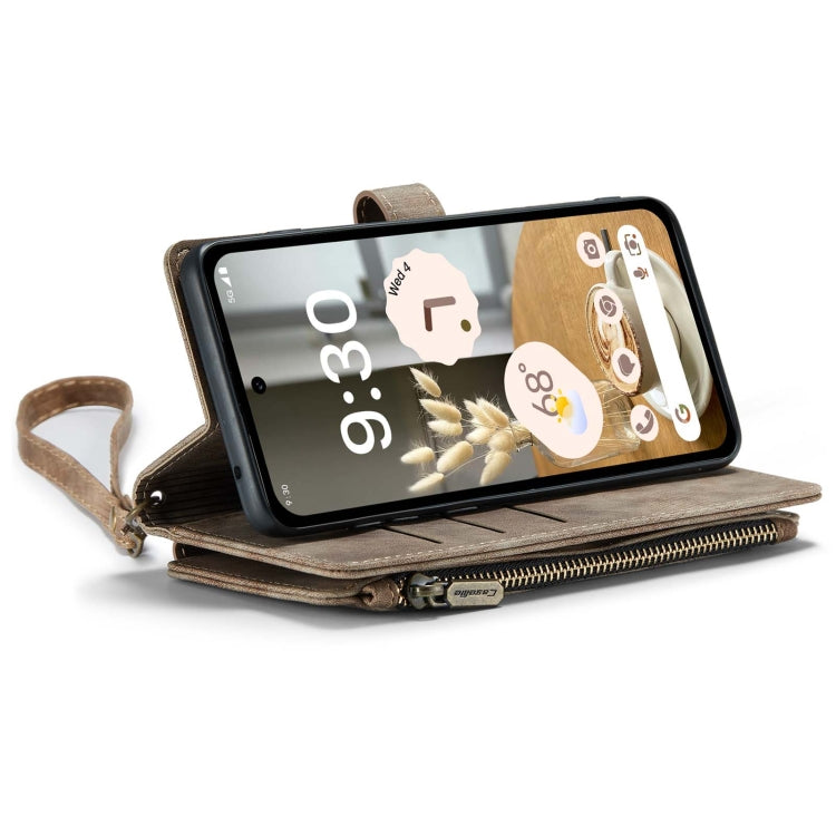 For Google Pixel 8a CaseMe C30 Multifunctional Leather Phone Case(Brown) - Google Cases by CaseMe | Online Shopping South Africa | PMC Jewellery | Buy Now Pay Later Mobicred