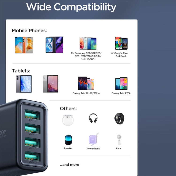 JOYROOM JR-TCN03 4.8A 24W 4 USB Ports Charger(EU Plug) - free shipping - PMC TechLife - Order now!