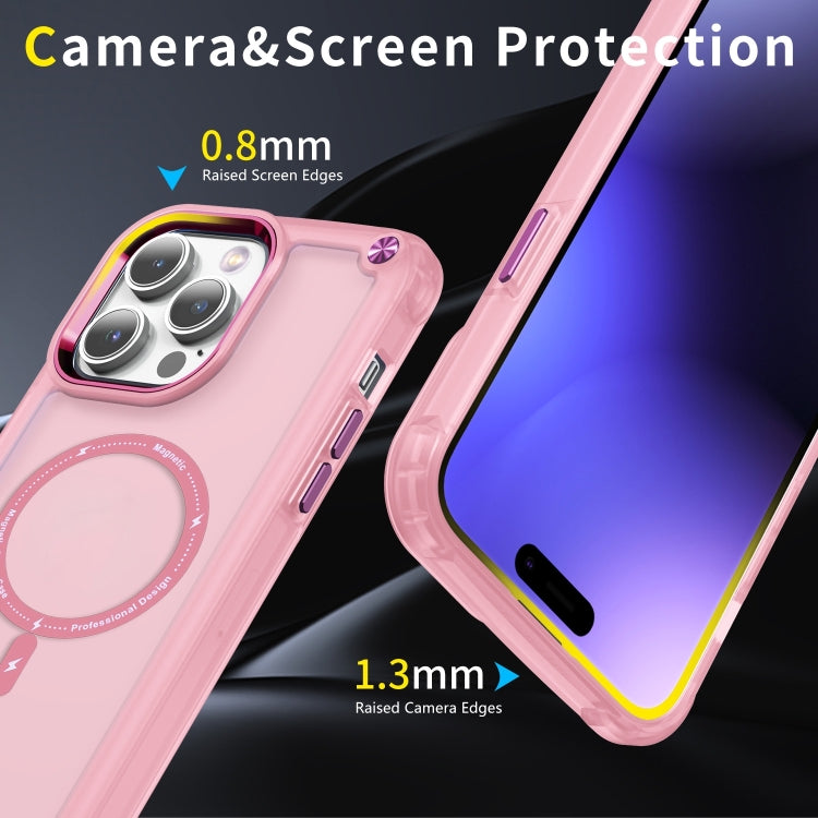 For iPhone 16 Pro Max Skin Feel TPU + PC MagSafe Magnetic Phone Case(Transparent Pink) - iPhone 16 Pro Max Cases by PMC Jewellery | Online Shopping South Africa | PMC Jewellery | Buy Now Pay Later Mobicred