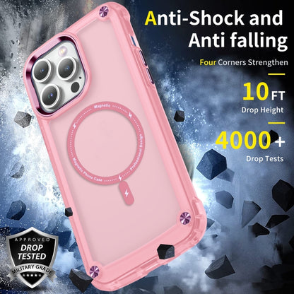 For iPhone 16 Pro Max Skin Feel TPU + PC MagSafe Magnetic Phone Case(Transparent Pink) - iPhone 16 Pro Max Cases by PMC Jewellery | Online Shopping South Africa | PMC Jewellery | Buy Now Pay Later Mobicred