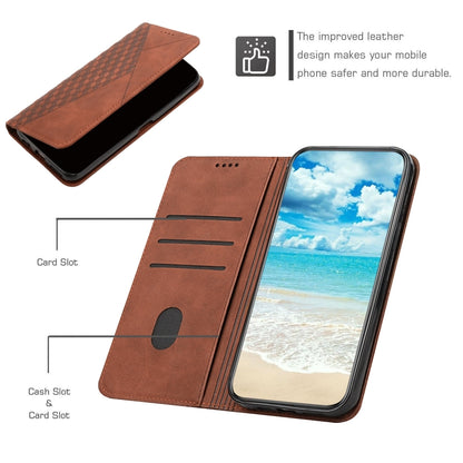 For Xiaomi Redmi K70 / K70 Pro Diamond Splicing Skin Feel Magnetic Leather Phone Case(Brown) - K70 Pro Cases by PMC Jewellery | Online Shopping South Africa | PMC Jewellery | Buy Now Pay Later Mobicred