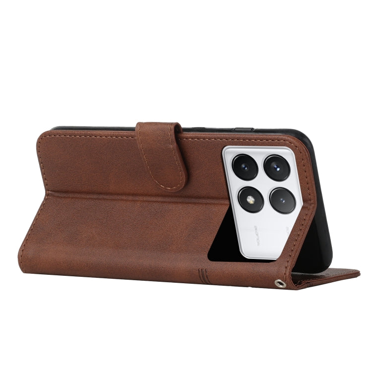 For Xiaomi Redmi K70 / K70 Pro Stitching Calf Texture Buckle Leather Phone Case(Brown) - K70 Pro Cases by PMC Jewellery | Online Shopping South Africa | PMC Jewellery | Buy Now Pay Later Mobicred